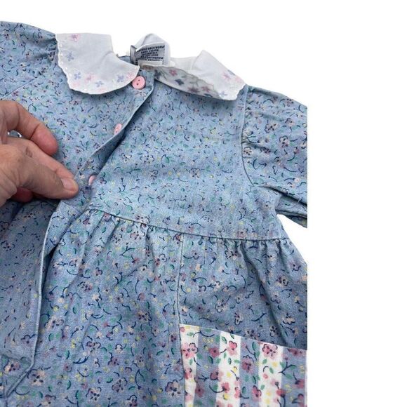 Vintage OshKosh 6-9 Months Bubble Floral Romper with Collar Flower Print - Picture 7 of 11